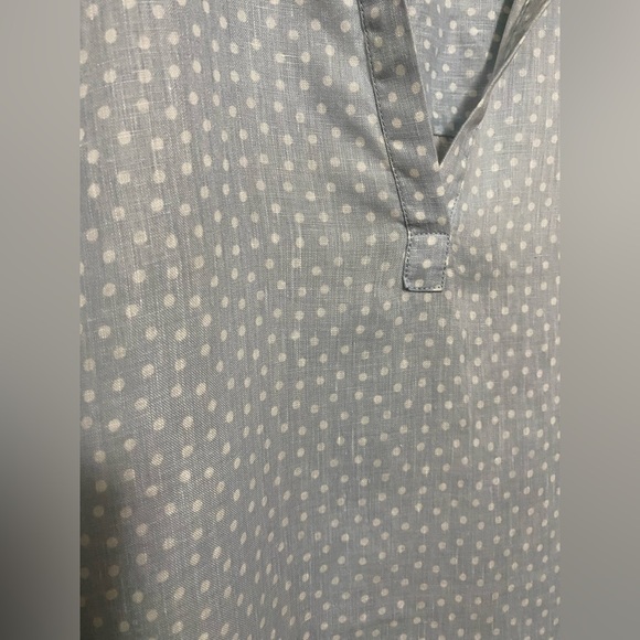 Rachel Zoe Plus Size 1X Light Blue with White Polka Dots Tunic Shirt. - Picture 3 of 7